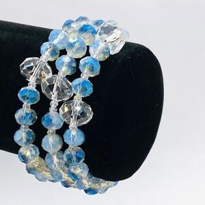 Bracelet Crystal Beads Wrap Memory Wire Artisan